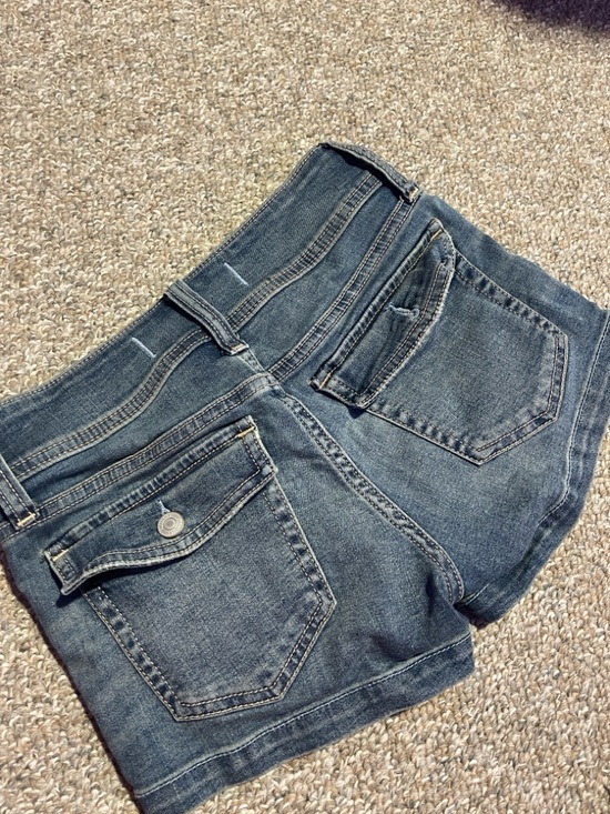 Hollister Pants - Hollister Low-Rise Shortie Short in dark blue denim